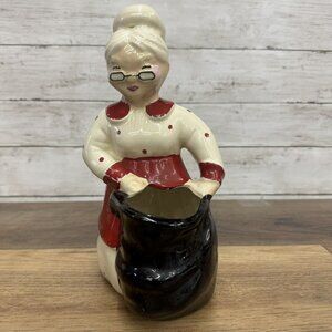 Mrs Claus w/ Toy Bag Ceramic Figurine Statue Decoration Christmas Holiday